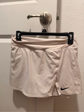 Nike Women’s Cream Athletic Skort with Black Swoosh